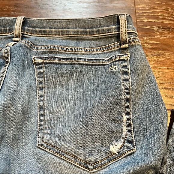 Rag & Bone Standard Issue Fit 1 Skinny Leg Jeans Blue Distressed Denim | 34 - Picture 9 of 11